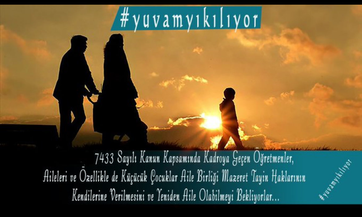 Kadroya Geçen Öğretmenler 2024 Ocak Yarıyıl Mazerete Bağlı Yer Değişikliği Klavuzunun Revize Edilerek Süre Şartı Aranmadan Aile Birliğinin Sağlanmasını Bekliyorlar..
<a href="/RTErdogan/">Recep Tayyip Erdoğan</a>
<a href="/Yusuf__Tekin/">Yusuf Tekin</a>
<a href="/cftcblnt/">Bülent ÇİFTCİ</a>
<a href="/_aliyalcin_/">Ali YALÇIN</a>
<a href="/talatyavuz29/">Talat YAVUZ</a>
<a href="/RamazanCakirci/">Ramazan Çakırcı</a>
<a href="/tcmeb/">Millî Eğitim Bakanlığı</a>
<a href="/mebpgm/">Personel Genel Müdürlüğü</a>
#7433YılDönümüMüjdesi