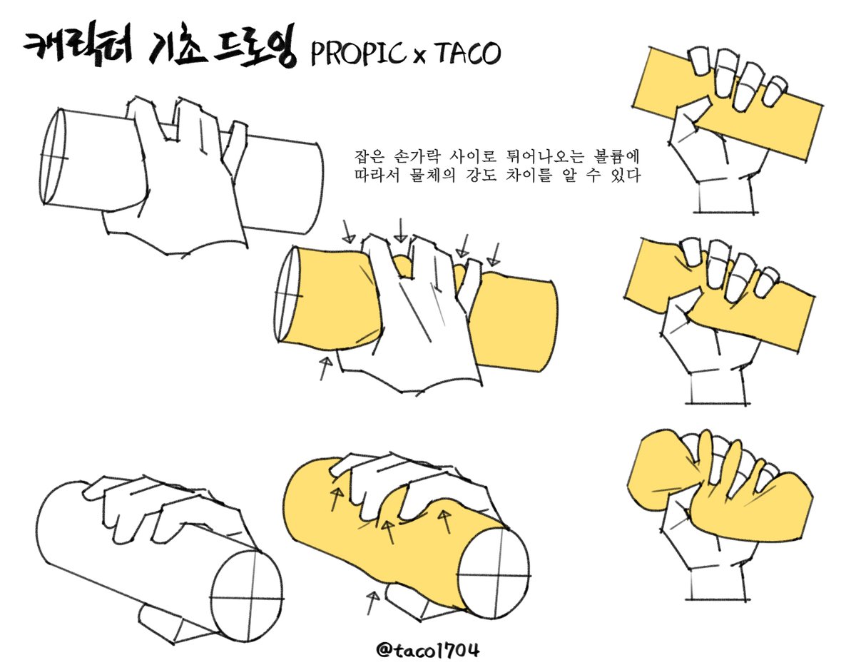 taco1704's tweet photo. 잡은 손가락 사이로 튀어나오는 볼륨에 따라서 물체의 강도 차이를 알 수 있다 https://t.co/pknj9LLgmp