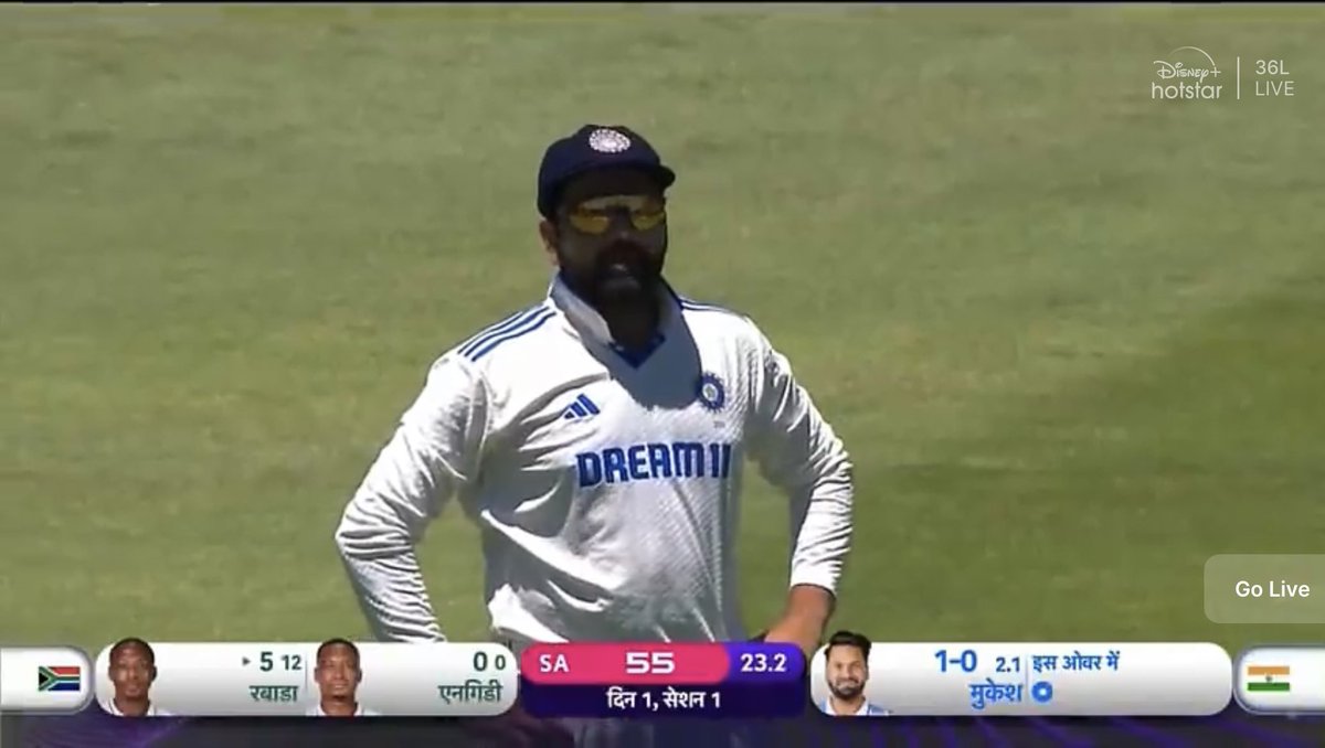SystummOTT's tweet photo. - Captain Rohit Sharma After Losing First match 

"WE WILL FIGHT BACK HARD" 

Now SA Is all out on just 55 Runs in 2nd test.

Captain Rohit Sharma man of his words🫡🔥 https://t.co/sXTRjXN14G