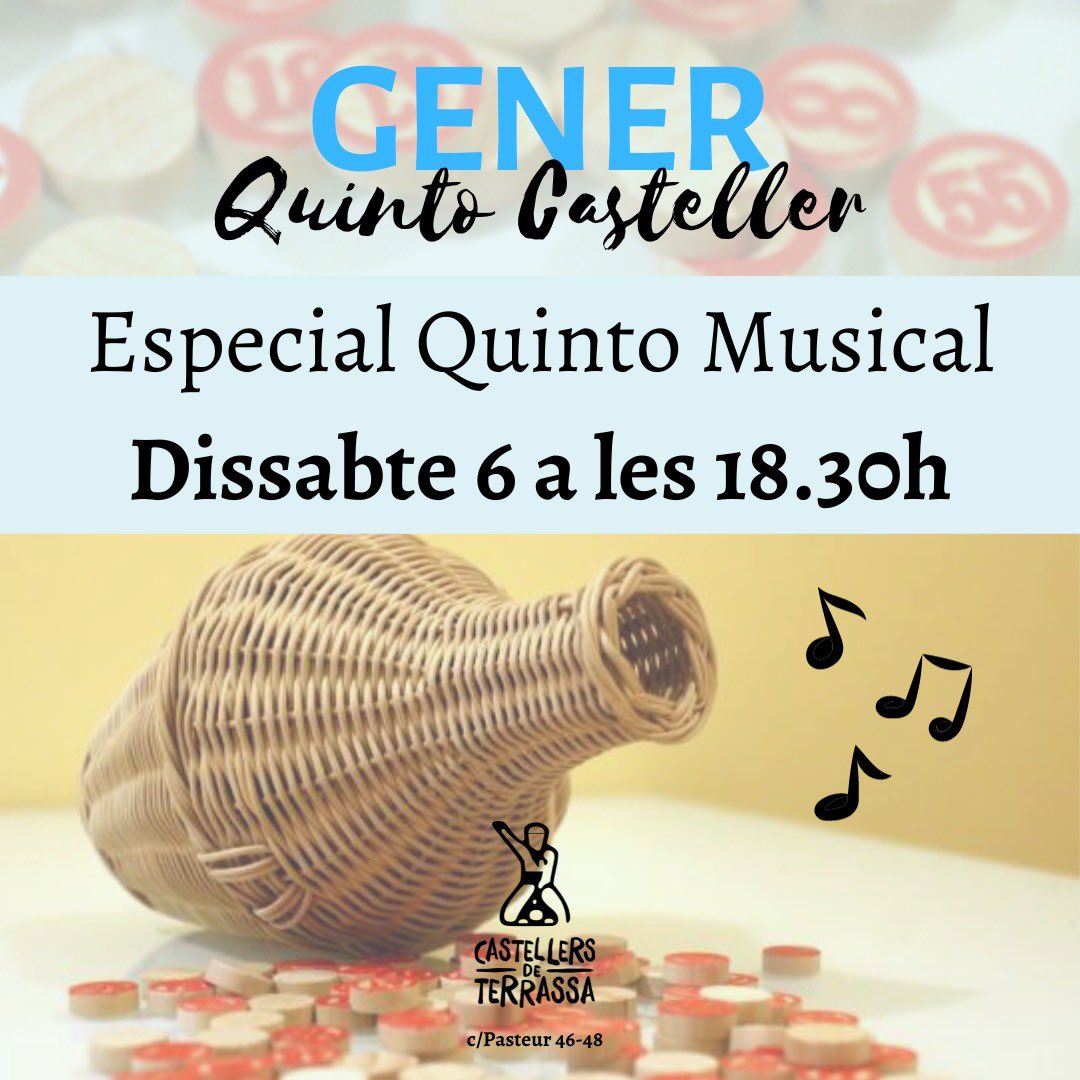 CDTerrassa's tweet photo. Per acabar les Festes de Nadal, hem organitzat un Especial Quinto Musical! 🎶
Es farà aquest dissabte, dia de Reis, a les 18:30h i tothom és benvingut!🩵

T’esperem al C/Pasteur 46-48🙌🏼 https://t.co/jCLYpAcMAO