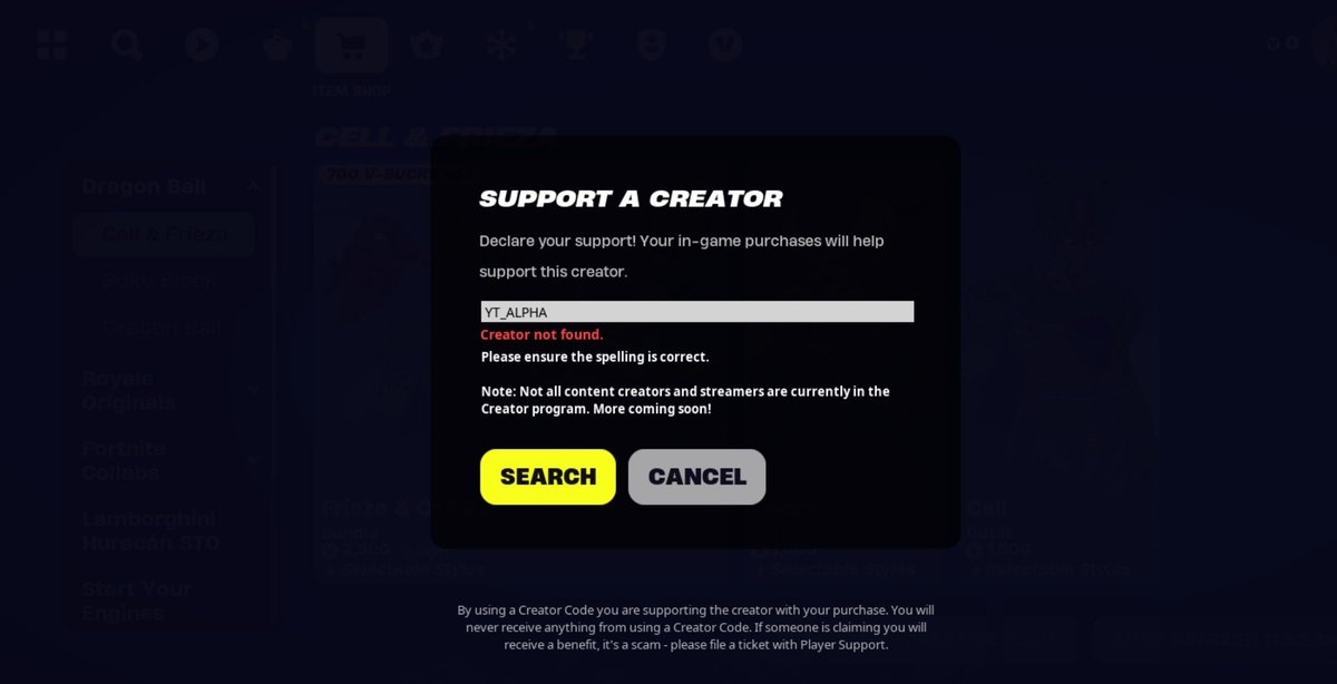 Epic is fixing issue payments for my creator code, which i haven't received any payments since October 31st 2023. It's disabled if you enter, but from my pc, I make it "none," but when I enter it ✅️ 🤷‍♂️ if anyone is using code, let me know pls 🙏 
Because it's been a few days &amp;