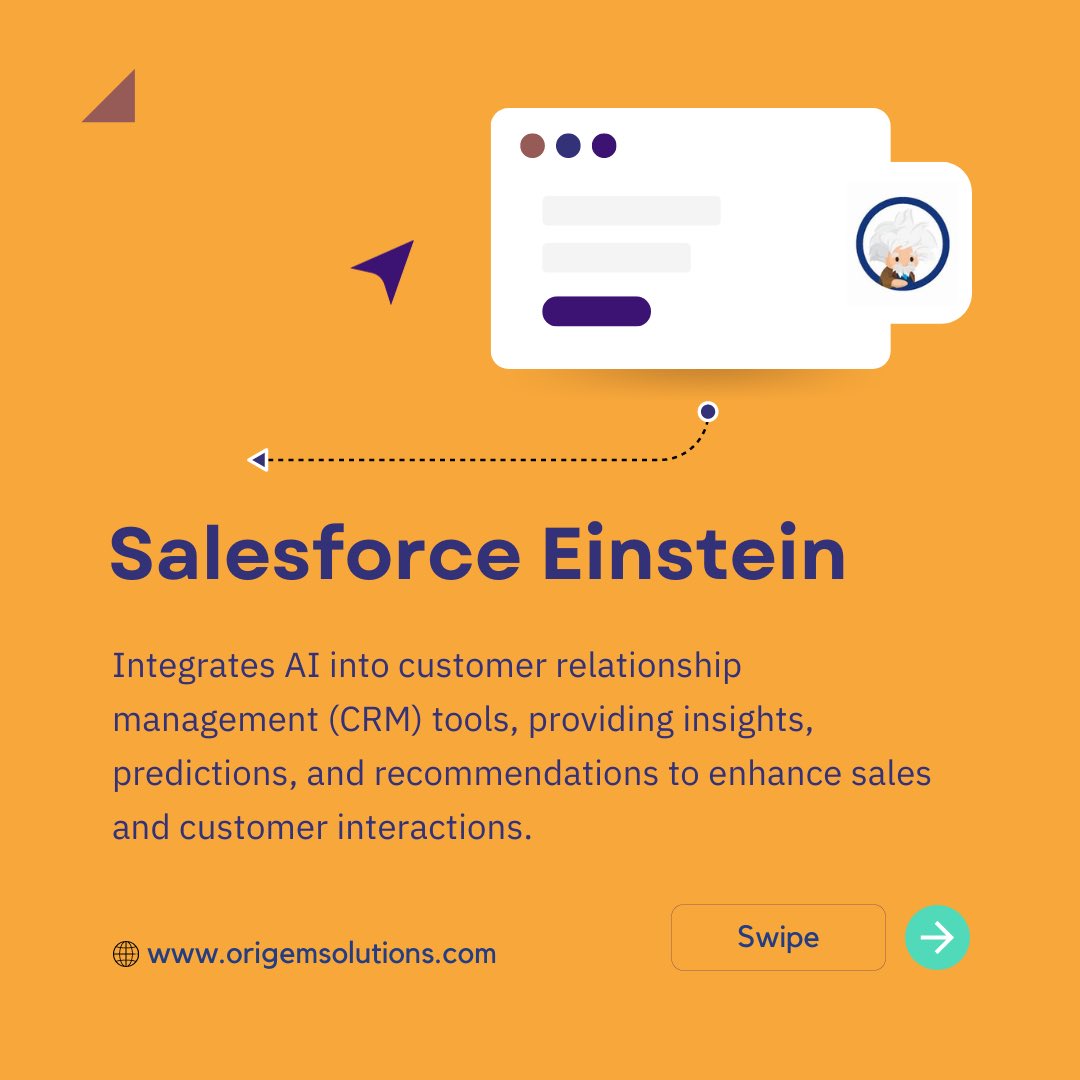 origemsolutions's tweet image. Tired of data overload?  Einstein&apos;s your AI brain, unlocking insights &amp;amp; automating tasks in Salesforce. Predict leads, personalize marketing, &amp;amp; close deals faster. #SalesforceEinstein #AIforBusines