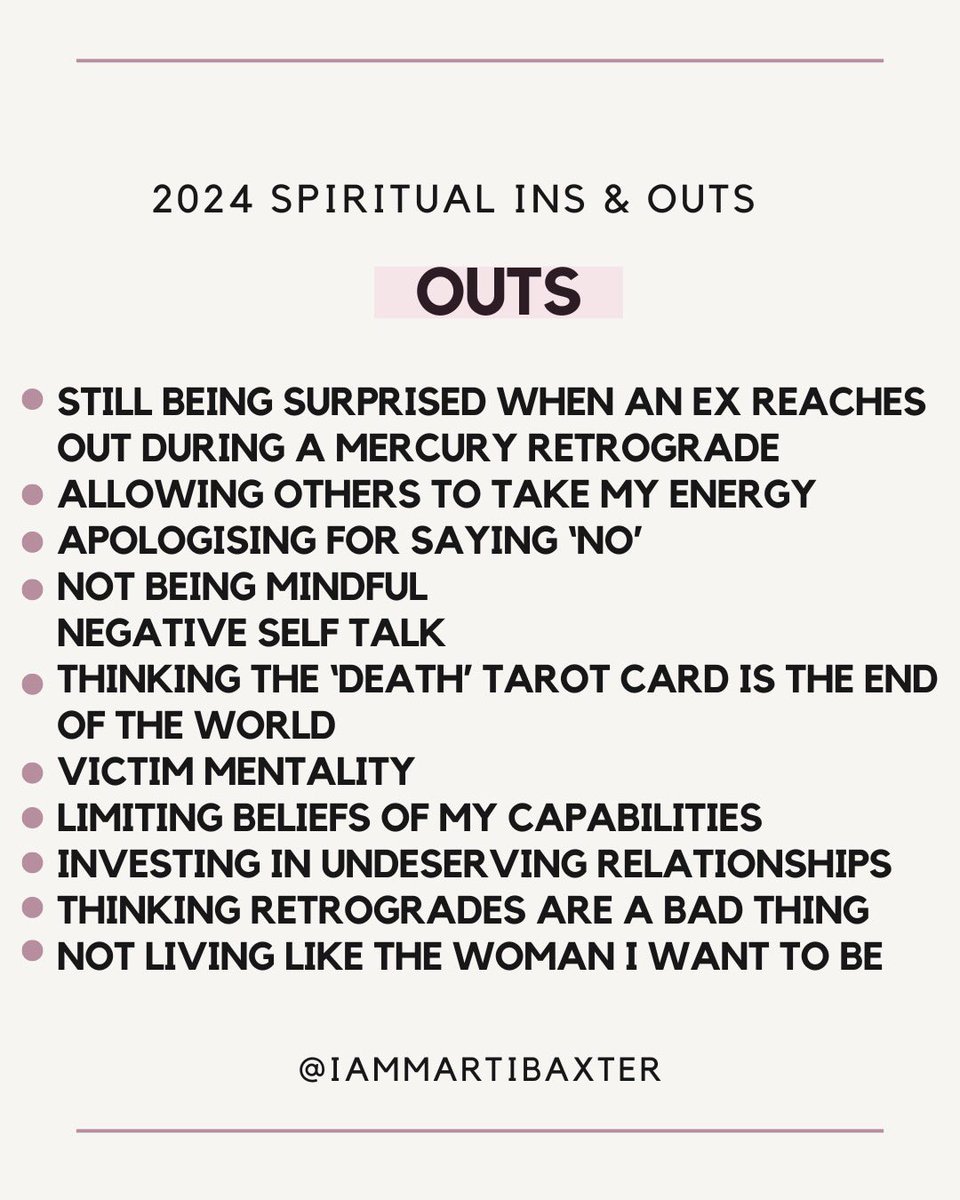 2024 ins & outs for deepening spirituality, communication strong boundaries and working with the energy #2024insandouts #2024goals #spiritualgrowth #spiritualhealing #spiritualjourney