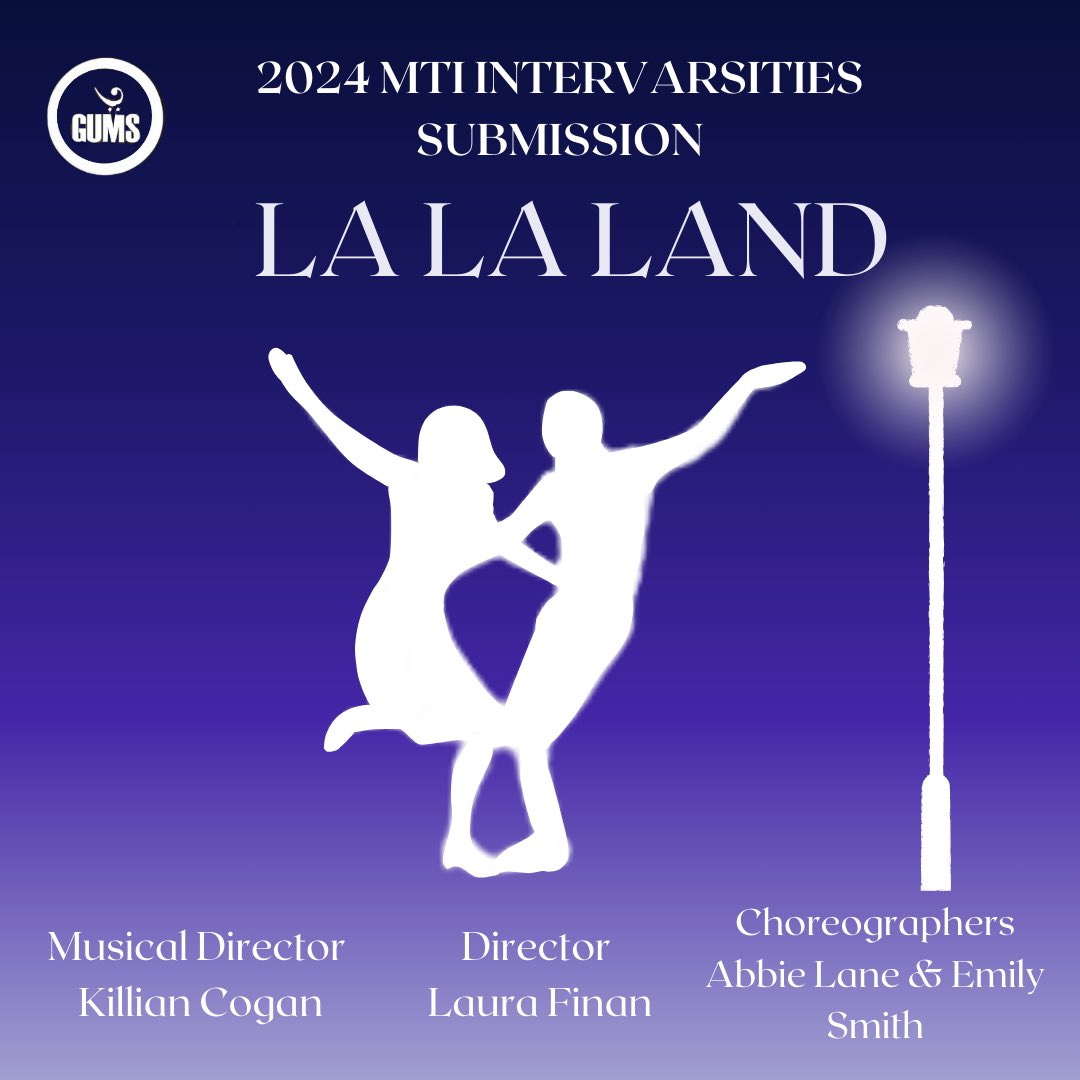 MusicalSoc_UG's tweet photo. 🌟INTERS🌟

We are delighted to announce GUMS will be performing 'La La Land' at this year's Inters!! 
This year's Intervarsities will be held at the end of March! 
Audition information will follow soon so keep an eye out, you don't want to miss out on this amazing opportunity!! https://t.co/Q5fGGu2rid