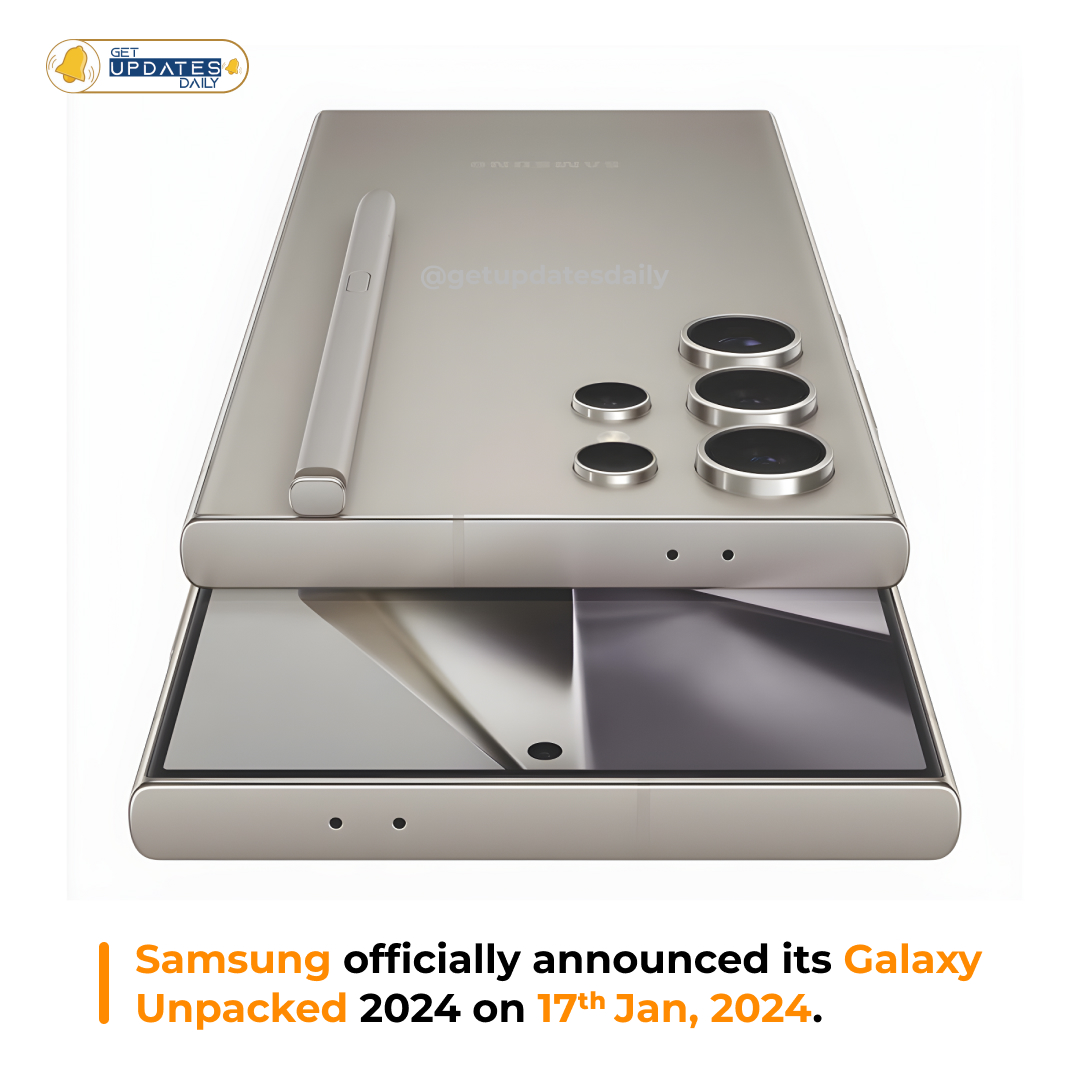 getupdatesdaily's tweet photo. Samsung officially announced its Galaxy Unpacked on 17th Jan 2024.
Samsung is coming with a major AI Integration in its upcoming #SamsungUnpacked event on January 17th.

Don't miss the latest updates of Galaxy Unpacked.

#samsung #galaxyunpacked #artificialintelligence https://t.co/CvJ1CJFvrp