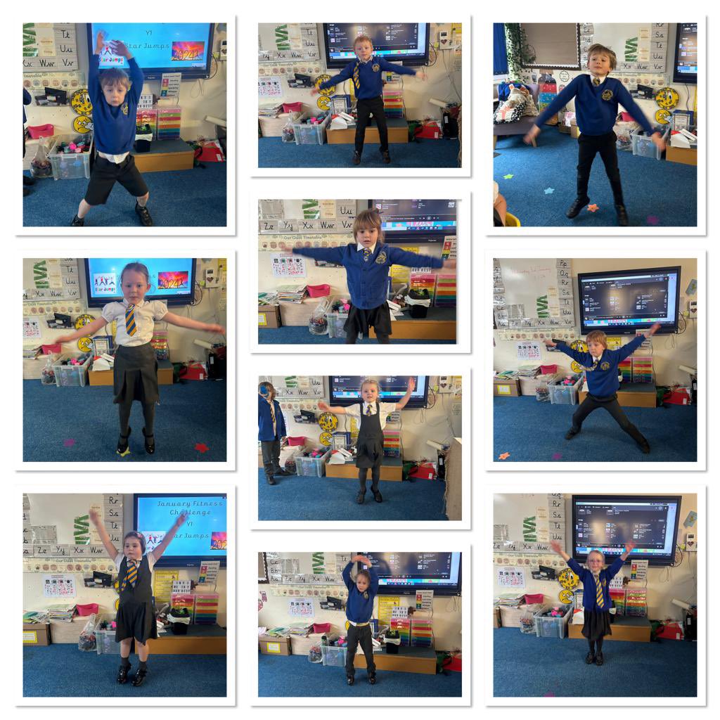 JamesBrindleyPS's tweet photo. Year 1 have started strong for 2024 as they set their baseline for our January fitness challenge doing star ⭐️ jumps. #jbjanuaryfitnesschallenge #getfit2024 #individualchallenge #letsimprove https://t.co/QHRYk5vWqE