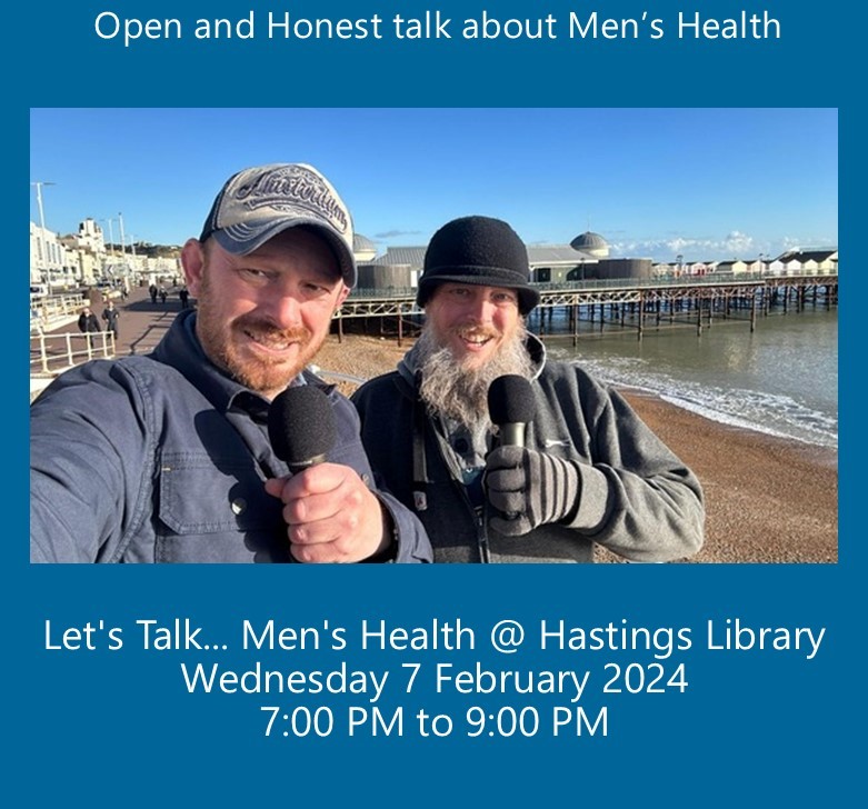 Let's Talk Men's Health - Wed 7th Feb, 7-9pm, Hastings Library Hastings Library have a new date for the open and honest talk about men’s health, supported by local poets and charities including HVA. Find out more here: tinyurl.com/47pckvv5