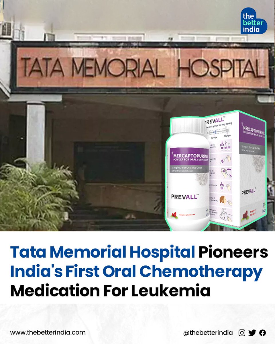 Indian doctors pioneer child-friendly chemo drug for leukaemia! Called 'PREVALL', it offers hope to thousands. 

#PREVALL #leukemia #cancercare #innovation #TataMemorialHospital #chemotherapy #oralchemo #Healthcare #India