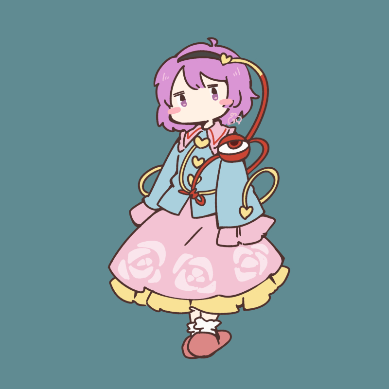 komeiji satori 1girl solo skirt shirt third eye short hair heart  illustration images