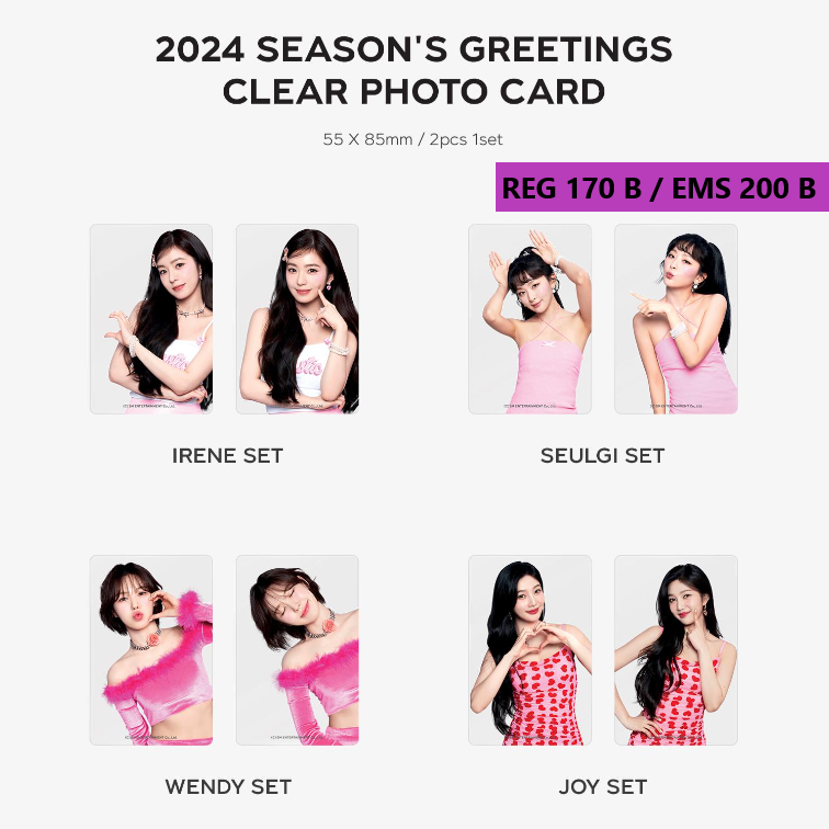 cjkbuffet's tweet photo. เปิดพรี #RedVelvet 2024 SEASON'S GREETINGS OFFICIAL MD
🏷 ราคาตามภาพ รวมส่งและภาษีแล้วค่ะ
⏰ เปิดรับถึง 9 มค เวลา 16.00
🛒 จองที่ลิ้ง https://t.co/n9f3szJmSJ

#ตลาดนัดrvv https://t.co/ZeDm01rZqG