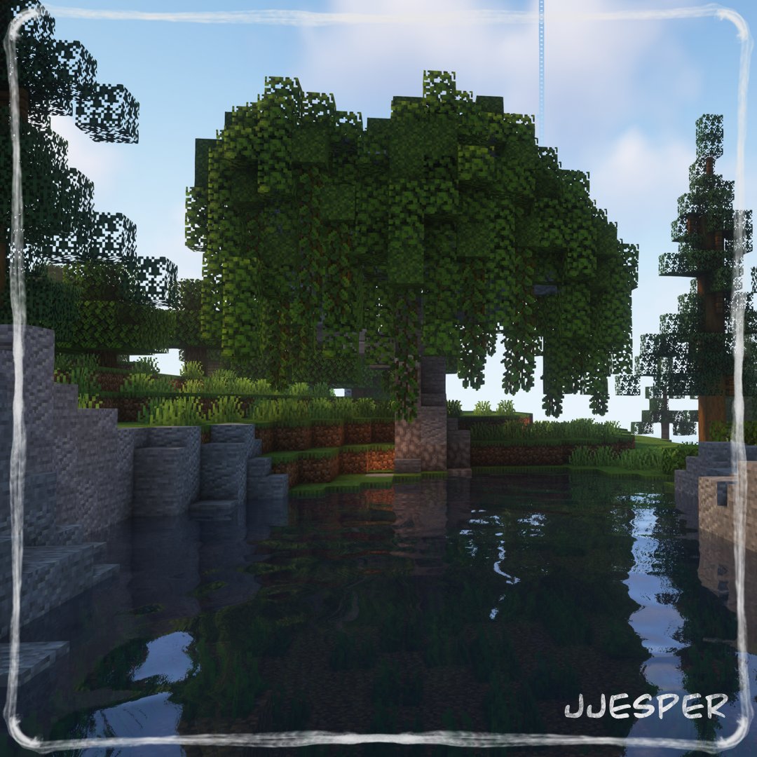 Jjesper05's tweet photo. Willow tree build on @projectnodenium #Minecraft #Minecraftbuilds #minecraft建築コミュ https://t.co/Vns1KoNqGk