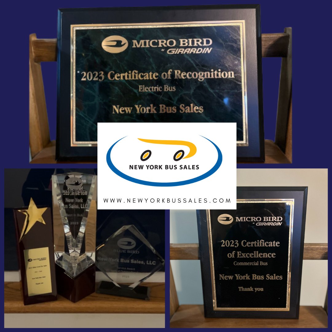 nybussales's tweet photo. We won the Best in Bus award and are one of the elite Blue Bird dealers across North America. Thank you to our employees and customers for your support, and to Micro Bird and @BlueBirdBuses for the recognition! 🏆👏
#BlueBird #MicroBird #nybs https://t.co/M16lMAF0Zx