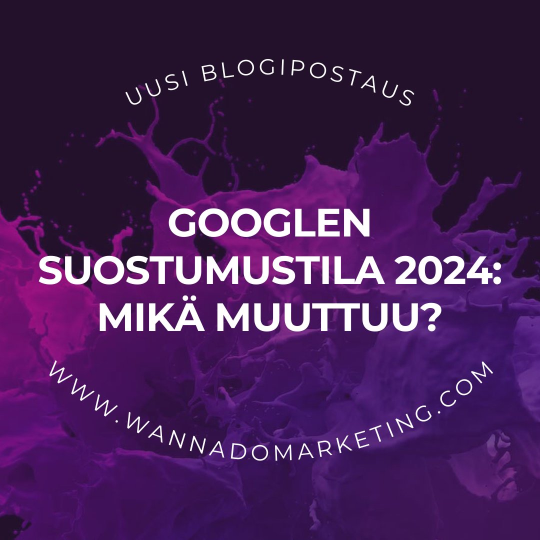 📢 Vuosi 2024 on täällä ja pian myös Googlen suostumustilan käyttöönotto tulee pakolliseksi mikäli käytät Googlen työkaluja, kuten Google Analyticsia tai Google Adsia. 👉🏼 Mikä muuttuu ja miten suostumustila otetaan käyttöön? Lue blogistamme:
wannadomarketing.com/en/blogi/googl…