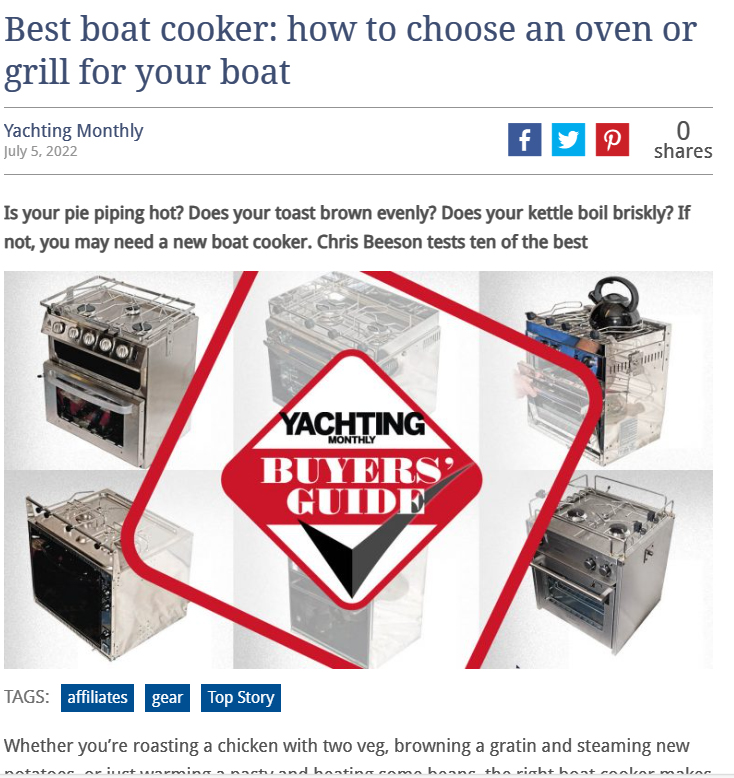 Just in case you missed the great things that Yachting Monthly had to say about the Levante 2 cooker from GN Espace Galley Solutions Ltd when they tested no less than 10 two burner LPG models, here's the full report. bit.ly/3H3OMpa