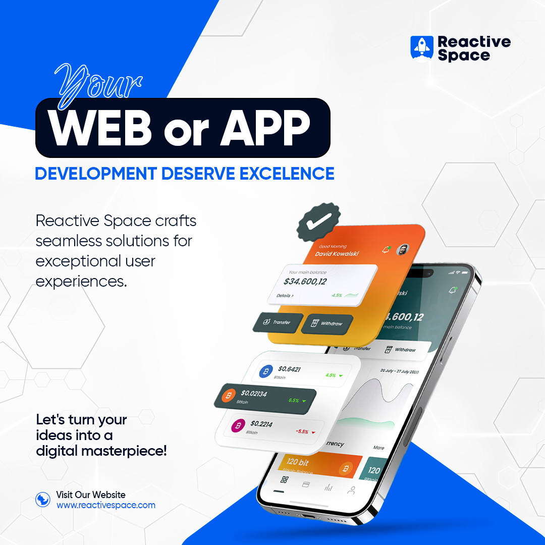ReactiveSpaceIT's tweet image. Ready to unleash your digital potential?  Reactive Space is here to turn your vision into reality. Contact us today for a free consultation &amp;amp; let&apos;s build something extraordinary.

#getstarted #webdevelopment #appdevelopment