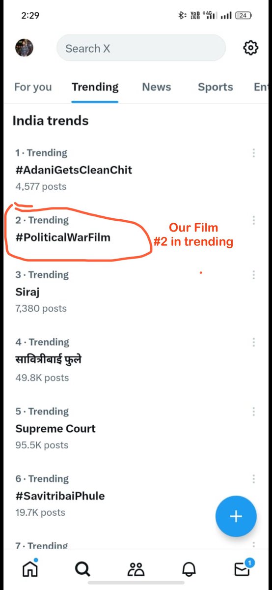 realmukeshmodi's tweet photo. #politicalwar #trending #viral #explore #blockbuster #bharat #india #bestfilm
Political War film is on #2 in trending, even after banned by censor board, people are loving the teaser. Film will be released outside india on Feb 16, 2024 #removeban #mukeshmodi #watchpoliticalwar https://t.co/U5KvFEaSuY