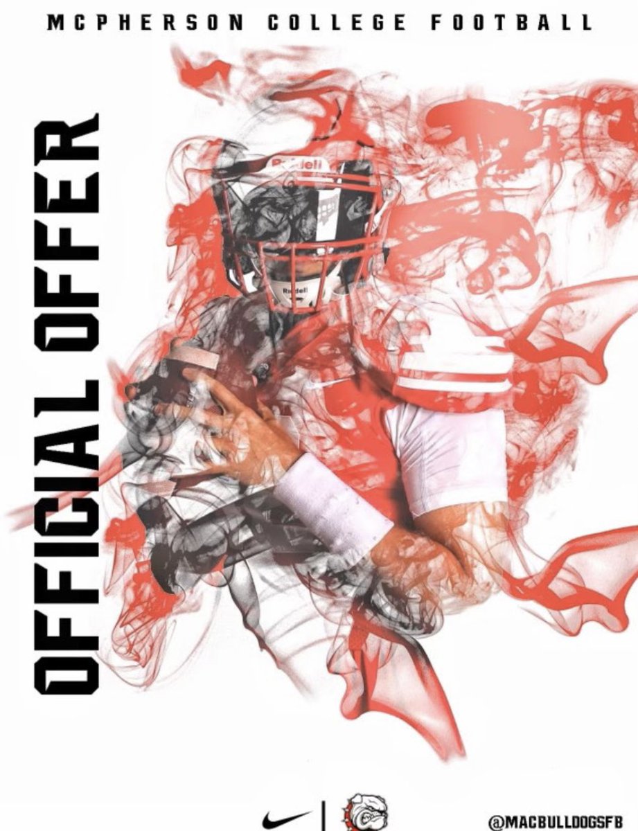 Hwilkinsoniii's tweet photo. I’m extremely blessed and honoured to announce that I’ve received my first offer from McPherson College (D2) 🔴⚪️ @MACBulldogsFB @CoachJFisc  @GoMHSMules @GoMHSMules https://t.co/1gktDgGTbQ