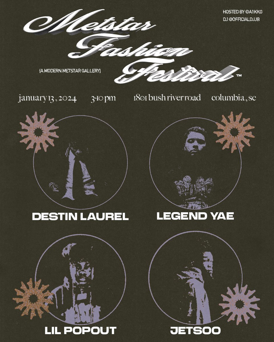 _SPLK's tweet image. Performing artists for my fashion festival im having on January 13th at 1801 Bush River Road, Columbia, SC