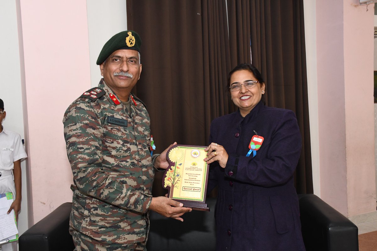 Brig AG Barbare , Group Cdr , Jabalpur NCC Grp visited Stemfield International School today , interacted and motivated Naval NCC Cadets, shared his experiences and life lessons .