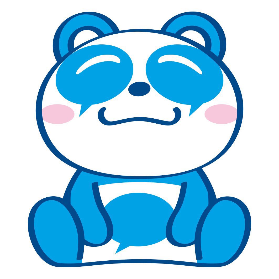 「A blue panda named Share Share, with spe」|Mondo Mascotsのイラスト