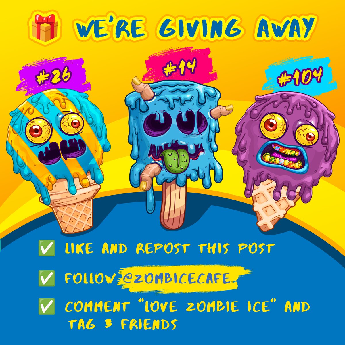 ZombIceCafe's tweet photo. 🎁Giving away Three FREE NFTs ( only Chain Polygon)           
are waiting for you!
🌟The drawing will take place with 1000+ subscribers.
🏆The first three places will receive one NFT.

Follow @ZombIceCafe 

#NFT #ZombIceCafe #NFTCollection #Giveaway  #FreeNFT #PolygonNFT https://t.co/6Oh0He2YX7