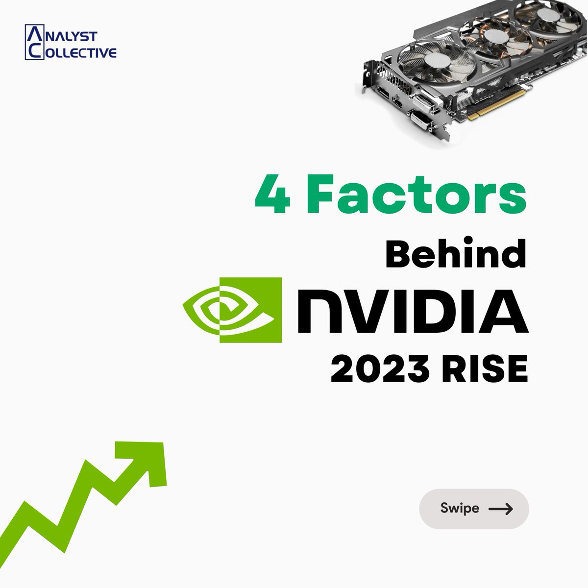 analystcollect's tweet photo. Discover the 4 factors fueling NVIDIA's 2023 success! ๐
#NVIDIA $NVDA #Tech #AnalystCollective #SP500 #Investing #FinTech https://t.co/RuqFjyLQXD