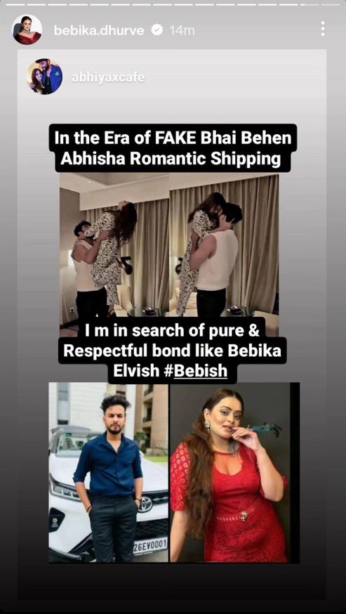 aditi_2362's tweet photo. Bebika ne sab ko unki Aukaat dikha di
Bevish sailed guys 🥹😁😁😁
Kon #abhiya #abhisha 😤
Its #bevish ♥️
#ElvishYadav #Bebika https://t.co/bIimp7toT0