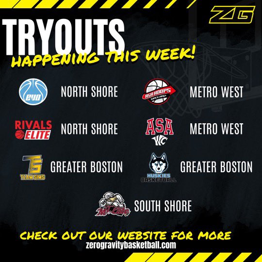 The 2024 Spring Season is quickly approaching⏳🏀

Take a 👀 at the 🔗 below to see tryouts in your area‼️

🔗: bitly.ws/36IX4

<a href="/ZeroGravityBB/">Zero Gravity Basketball</a> | #ZGBB