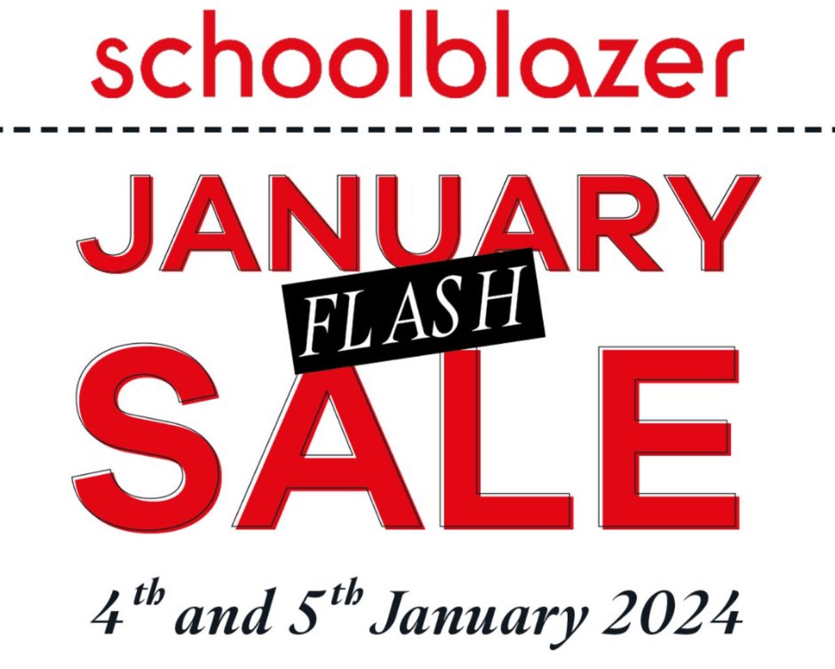 New Year’s sale at our uniform and sports kit supplier, ⁦@schoolblazeruk⁩ - do head to their website tomorrow and Friday to have a look…