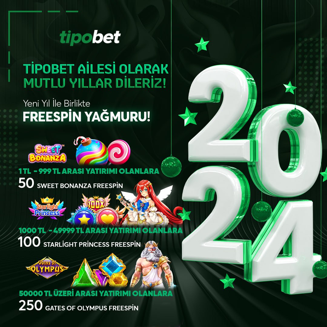 Slotsiteleri2's tweet photo. YENİ YIL HEDİYENİZ TİPOBET'TEN 🎄

Güvenilir Bahis Slot Siteleri : https://t.co/LpN4mbOV5j

😛 2023 Yılında Yatırımı  Olan Üyelere Freespin Hediye!

🆕 Geçelilik Süresi: 03.01.2024 - 08.01.2024

🍭 1TL -999 TL Arası Yatırımı Olanlara 50 Freespin
Sweet Bonanza 

🌟 1.000 TL - 49.999 TL Arası Yatırımı Olanlara 100 Freespin
Starlight Princess

⚡️ 50.000 TL Ve Üzeri Yatırımı Olanlara 250 Freespin
Gates Of Olympus

⚠️ Minimum-Maksimum 400 TL çekim işlemi yapılabilir. Son işlemi etkinlik olanlar 200 TL yatırımda bulunarak çekim işlemi sağlayabilirler. tüm alanlarda geçerlidir ve 1 kat çevrim şartı bulunmaktadır.
#Tipobet #Tipobet365 #tipobetgiris