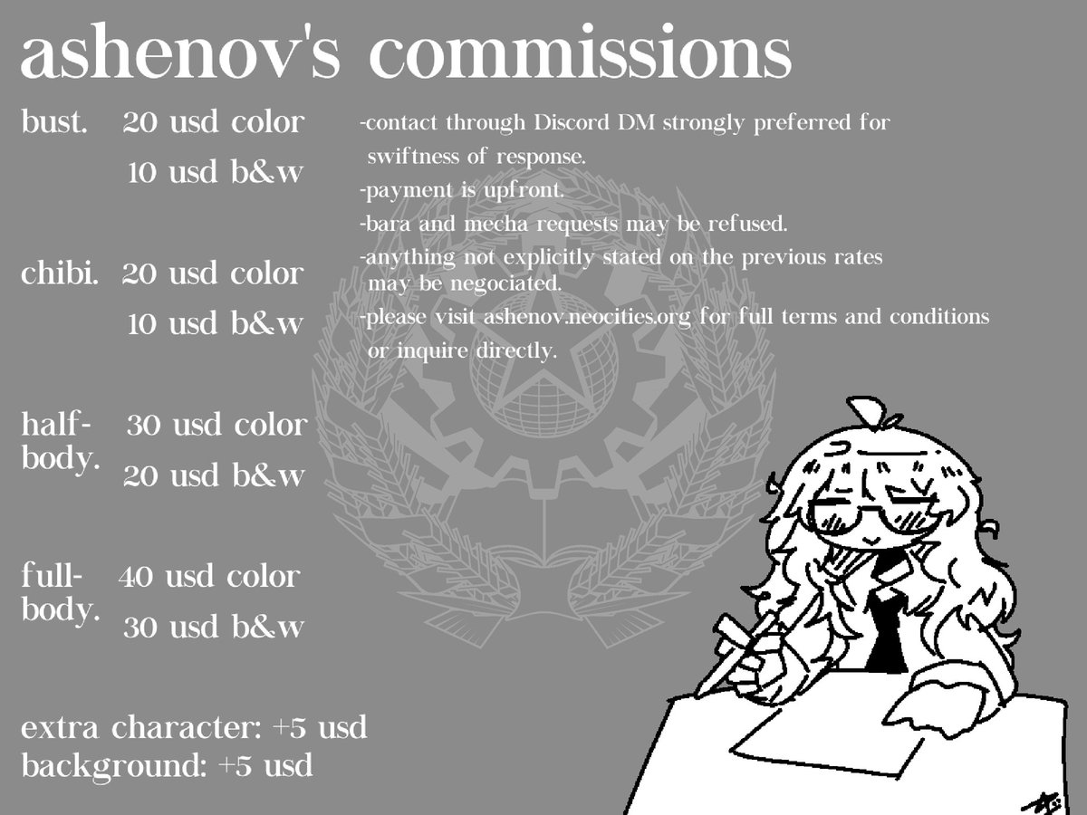 Continuous commission services will now restart!
I will be glad to draw for you!