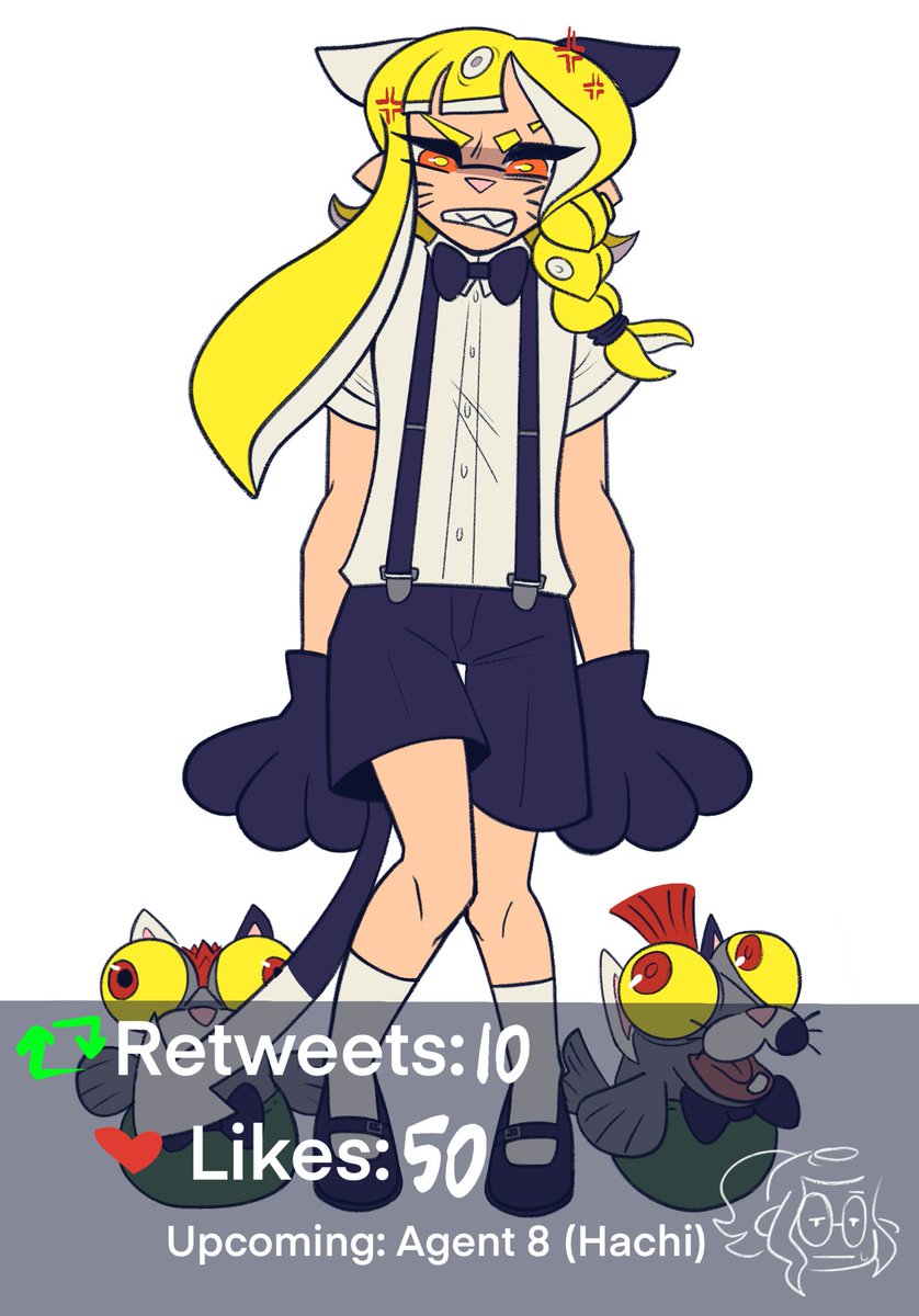 MaddeningTrash's tweet photo. I am making your splatoon favs into little meow meows. Reach the retweets and likes goal posted with each entry to progress! There are 15+ entries planned for this series… can we get to all the rounds? https://t.co/aNkouIYSDj