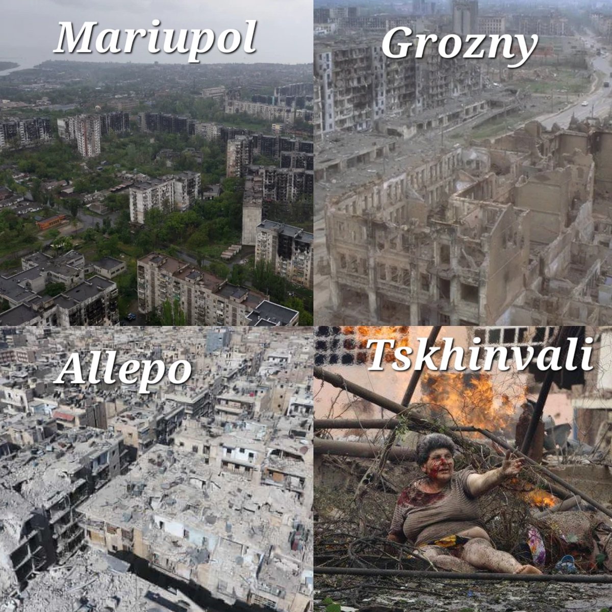 Look at these photos. This is what 🇷🇺 does to its neighbors. 🇷🇺 has ruined the lives of tens of millions of people. Until the Russian gov &amp; its citizens are held accountable, I will not give a single fuck about any Russians killed due to a war THEY began. #RussiaisATerroistState