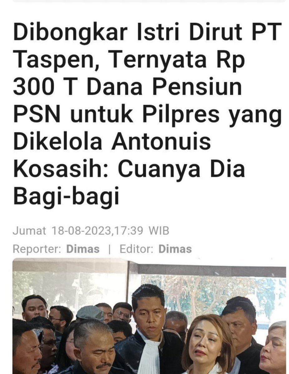 Benarkah ini, duit dana PENSIUN diputer utk modal Pilpres? 🤔

disway.id/read/720011/di…