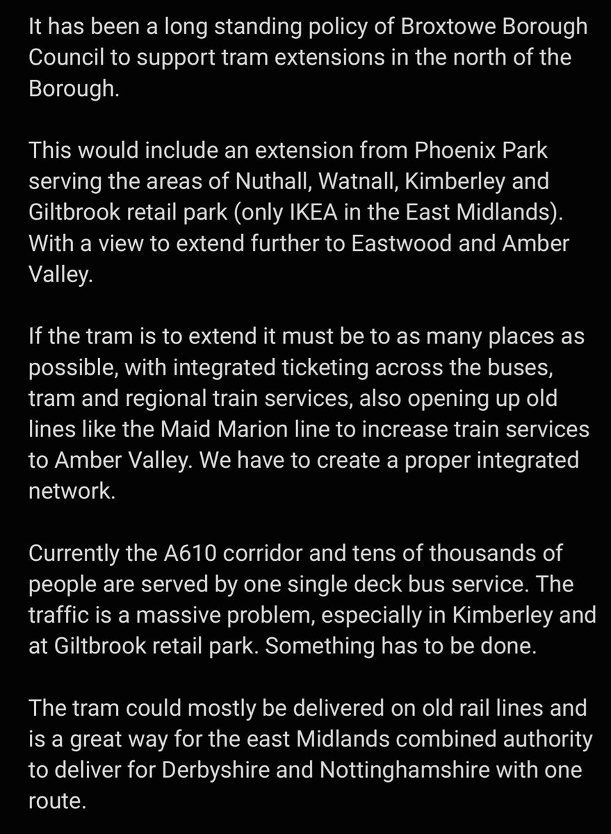 Great chat with @JoeLocker96 about the North Broxtowe and Amber Valley tram extension and the future of the tram. We need an integrated network with multiple extensions and integration of tram, rail and bus 🚋🚄🚌 nottstv.com/nottingham-tra… Read below our statement 👇