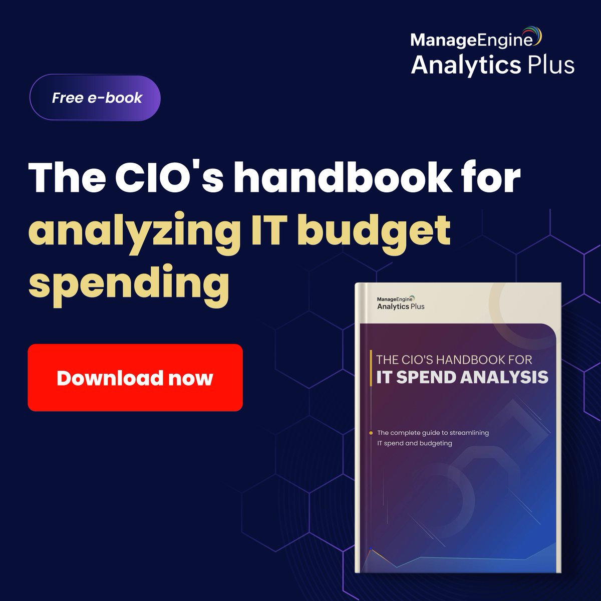 manageengine's tweet image. Still relying on standard reports to create budget plans? Graduate to AI-led spend analysis and witness streamlined IT budgeting, reduced cost wastage, and increased ROI.
#ITbudget #SpendAnalysis
mnge.it/eU6