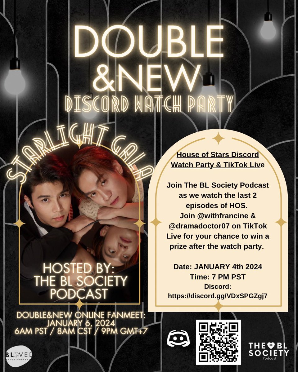theblsociety's tweet photo. Hey guys head over to our instagram (@/theblsociety) for a chance to win a fancall & we’re hosting a Watchparty on Discord Jan 4th! Watching the last 2 eps and giving away some prizes #DoubleNew #NewDouble
#HOS #doubletupthep #houseofstarstheseries
#KornPawin #newakaravin https://t.co/plbmpoY5wk