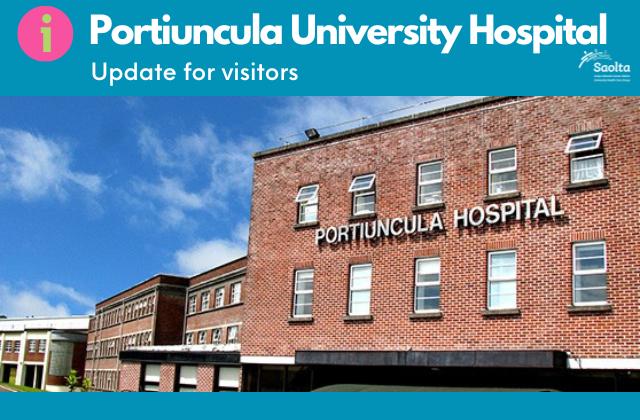 HSE_West_NWest's tweet photo. Visiting update Portiuncula University Hospital: 
- Due to outbreaks of flu and COVID-19 we are asking the public to not visit the hospital if you are feeling unwell to help protect vulnerable patients
- Visiting to St John’s Ward is limited to compassionate grounds https://t.co/Xtn2Lwd8dD