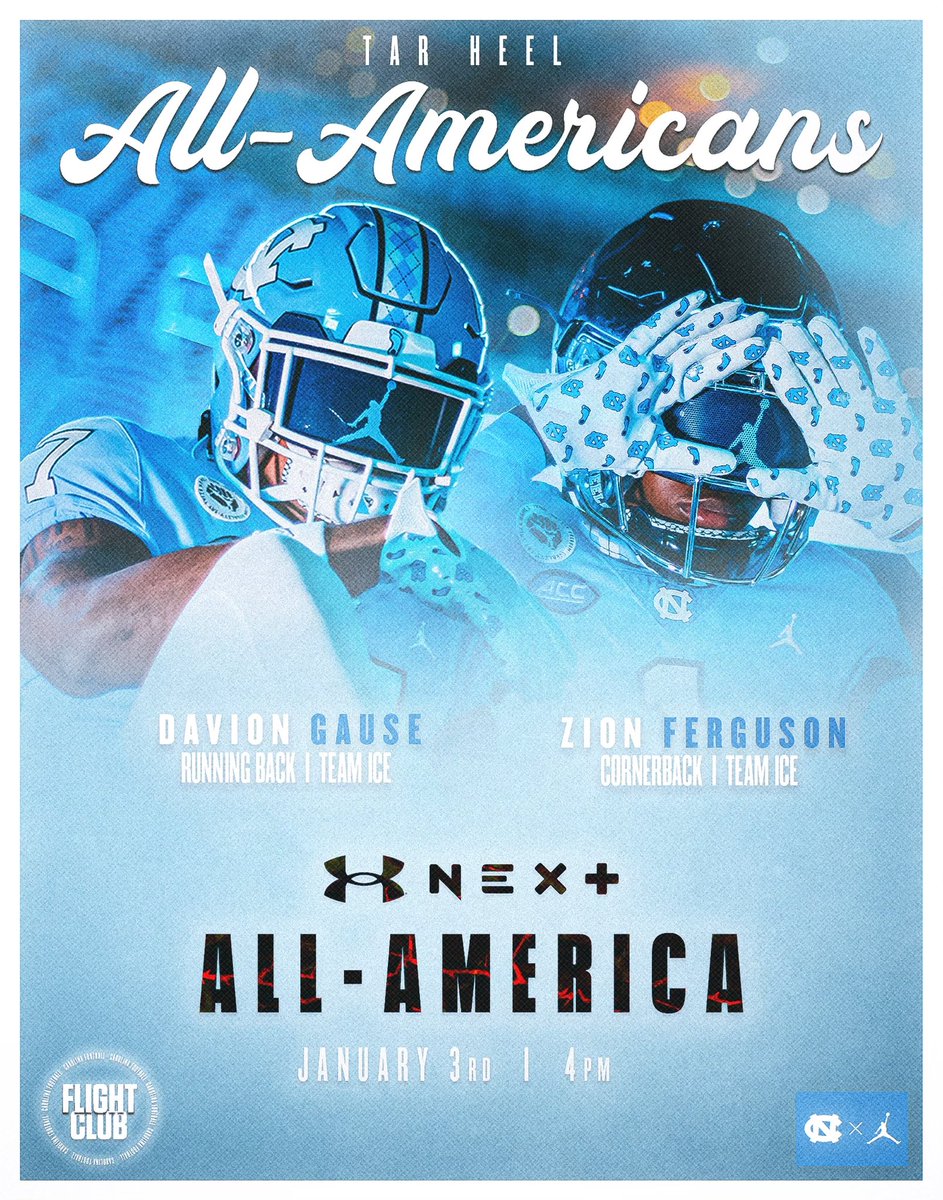 Make sure to check out a couple of our new guys in the UA Next All-America game on ESPN at 4 pm 🐏 #CarolinaFootball 🏈 #UNCommon