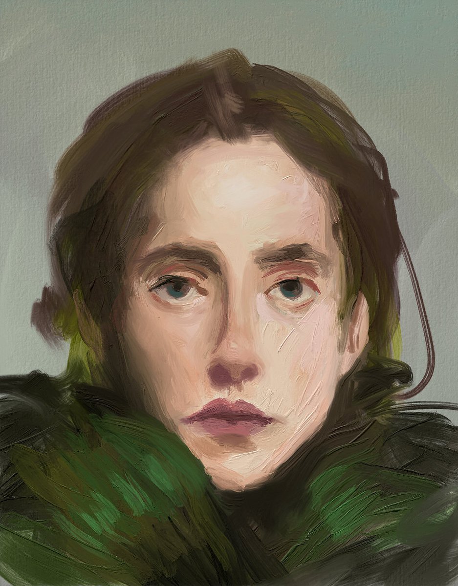 AlanVanDrake's tweet photo. I tried to follow along a random "alla prima" youtube video to practice oils with #Rebelle7 https://t.co/xsqi40n6ko