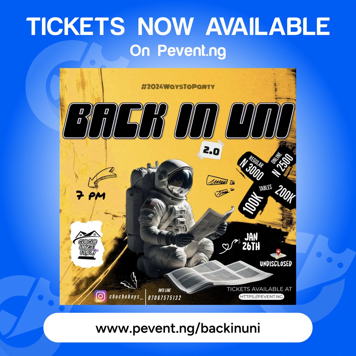 PeventNG's tweet photo. Tickets Now Available on https://t.co/ERQnYh7fYi.
#BackToSchool #chochoboys #pevent https://t.co/sslaYCvbYf