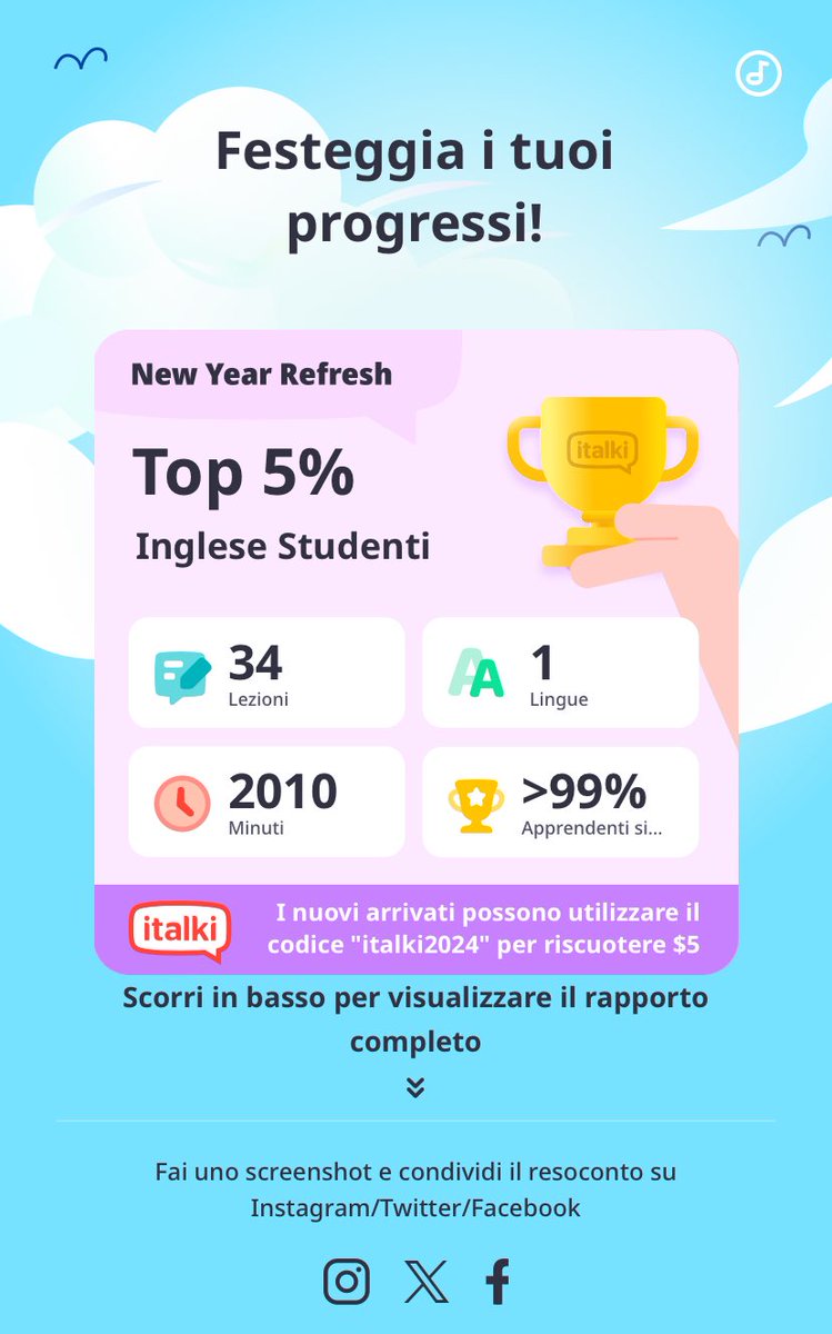 Taggo <a href="/italki/">italki</a> con #italkiRefresh per avere la possibilità di vincere $500 di crediti per prendere lezioni! 🤣