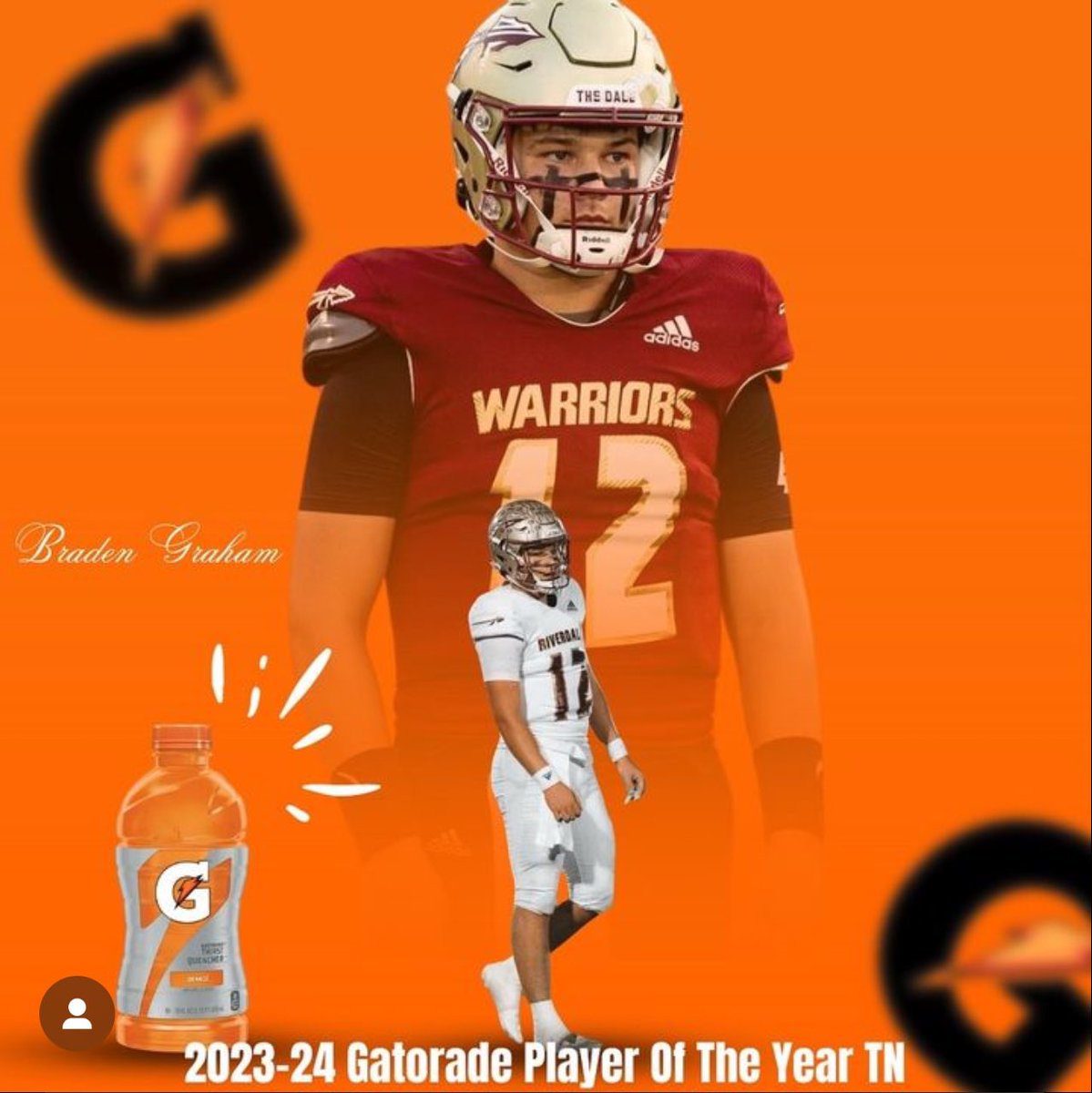 Wow! Dream come true! <a href="/Gatorade/">Gatorade</a> 
Honored to be named Gatorade Player of the Year🙏

Credit to my teammates and coaches for helping me reach this goal. All Glory to God!

<a href="/RHS_WarriorsFB/">Riverdale Football</a> <a href="/coachkriesky/">Will Kriesky</a> <a href="/jbarnes005/">Justin Barnes</a>