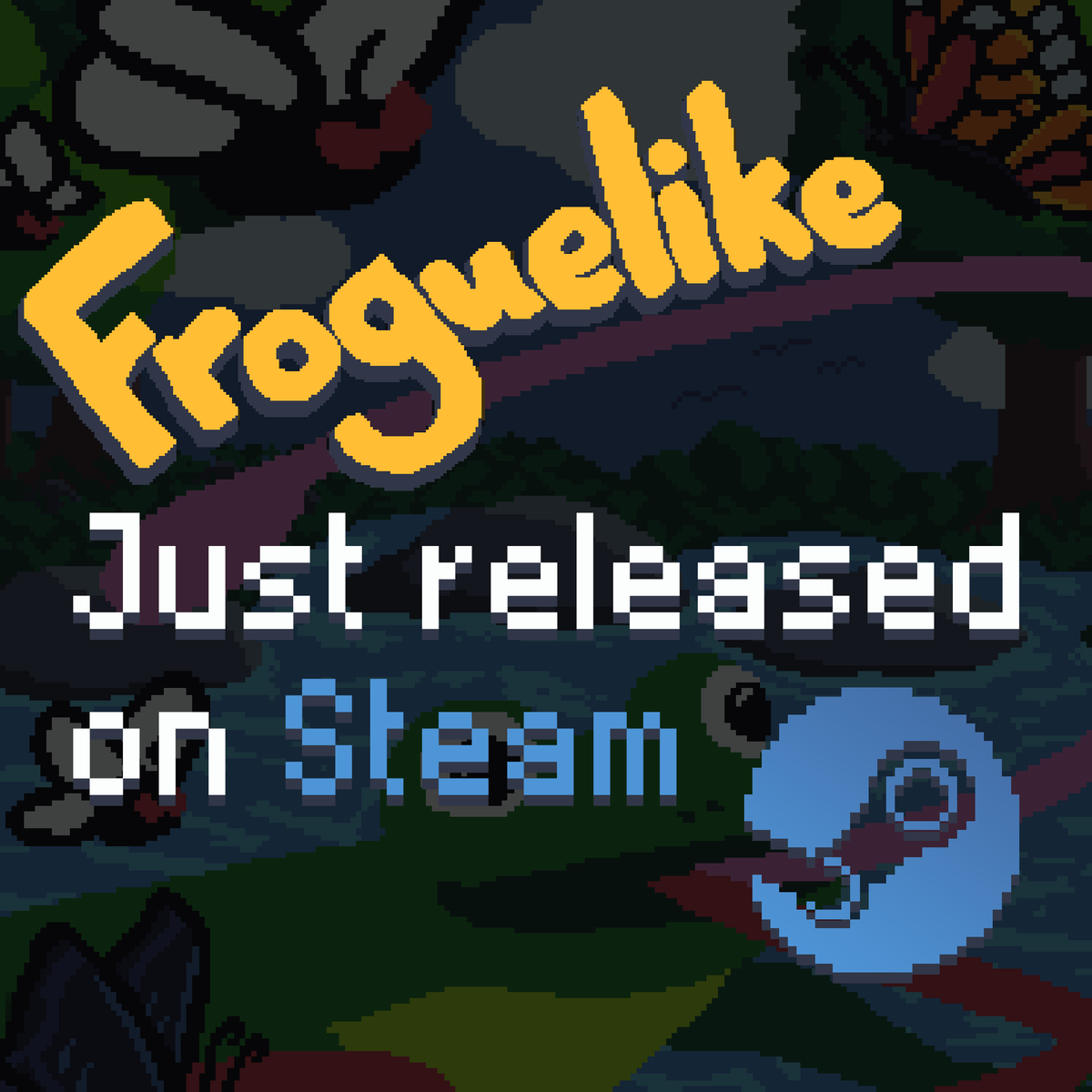 It is Wednesday, my dudes! 🐸

Froguelike is a froggy bullet hell roguelite and has just been released into Early Access on Steam!
Defend your pond from hoards of bugs, and buy new tongues and upgrades to survive!

👇 Steam page in comments
#indiegame #frog #bullethell #roguelite