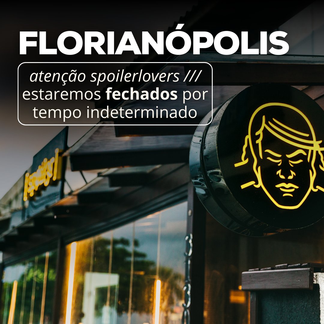 barspoiler's tweet photo. 🚨 Atenção! Viemos anunciar o fechamento, por tempo indeterminado, da unidade do Spoiler em Florianópolis. Queremos agradecer profundamente a todos os clientes e funcionários.

Você pode continuar nos acompanhando nas unidades de Porto Alegre e São Paulo. https://t.co/KzFCLIKcQt https://t.co/zboGFQE866