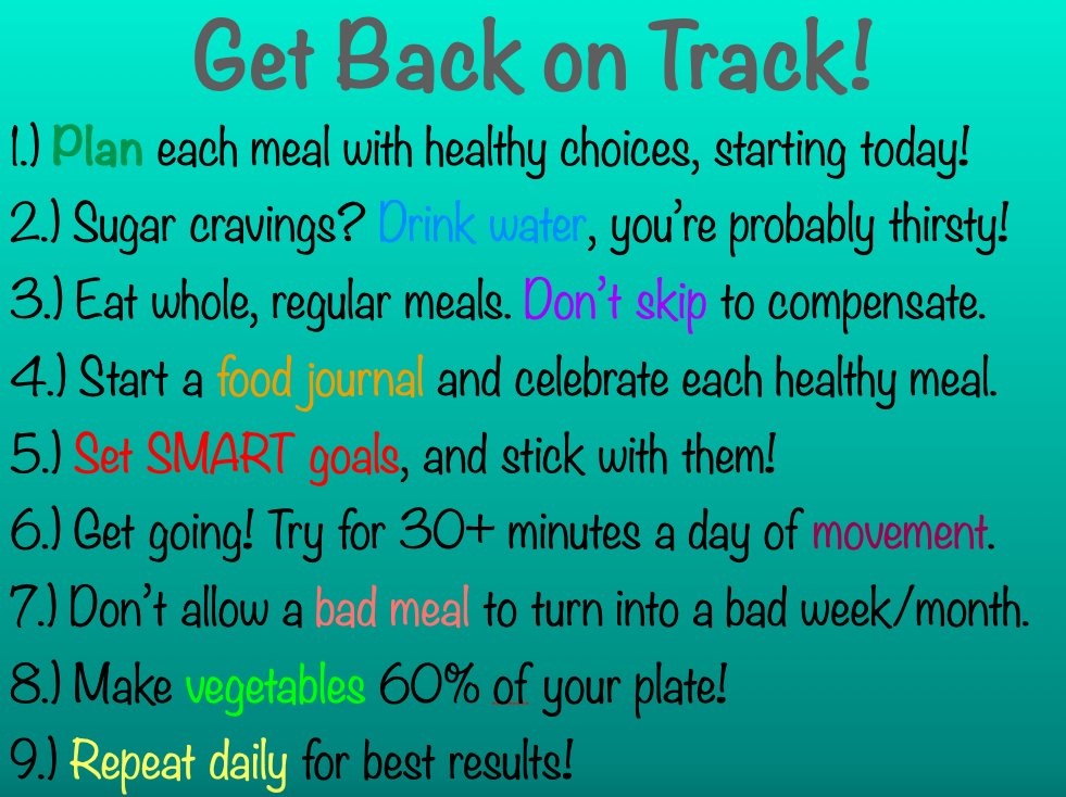 momentumri's tweet image. The holidays are over, but your diet doesn&apos;t have to be! Here are some tips to #getbackontrack !