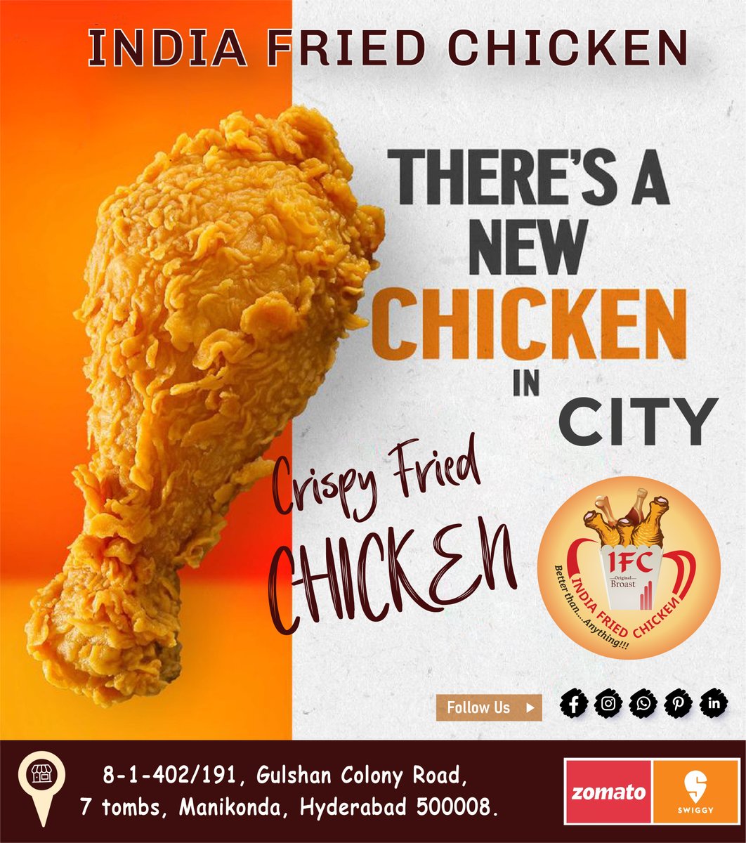 🍗 Discover the city's latest sensation @IFC – India Fried Chicken! 🌟 Exciting prices, mouthwatering items await you at IFC. 🎉 Indulge in flavor, indulge in happiness. 🤤 #IFC #FriedChickenDelight #TasteOfIndia #CrispyJoy #FoodieFiesta #ChickenMania #FlavorfulBites #IFCFeast