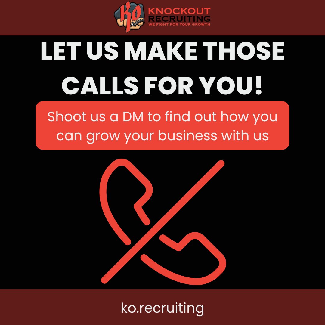 ko_recruiting's tweet photo. Working on success early into the new year! Let KO's team of trained callers handle your outbound calls and appointment setting needs, and you focus on what you do best to grow your business!

#korecruiting #appointmentsetters #recruiting #virtualassistant #calling #coldcalling https://t.co/3EgzylqDoK