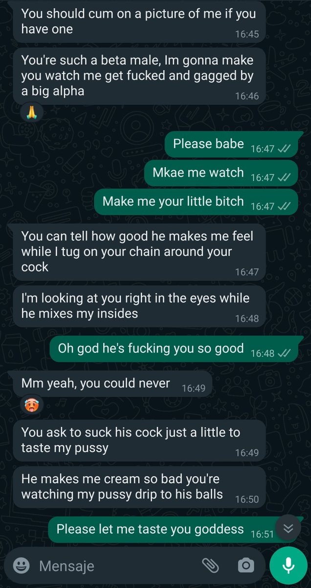 TeeJayDee94's tweet photo. 2024's starting off hot... a little text exchange with my gf (pt 1):

#cuckold #cuck #hotwife #hotgf #femdom # cbt #humiliation #humiliateme #bull #girlfriend #goddess #pathetic #bigcock4u #bigcock https://t.co/sRD3IDM12D
