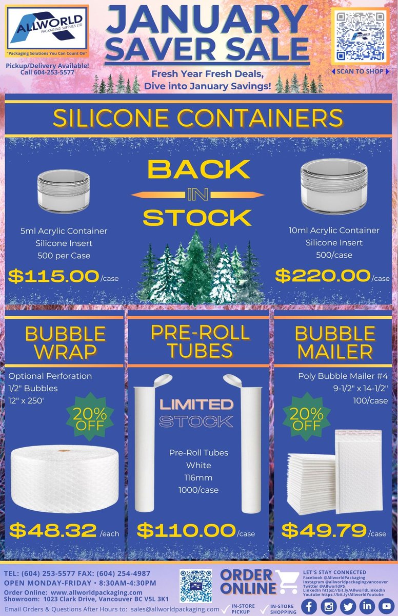 January Saver Sale is Here! 
It's the perfect time to stock up on your packaging essentials.
SHOP NOW!🛍️

Send us a message and one of our sales associates would be happy to help!

#packagingsolutions #allworldpackaging